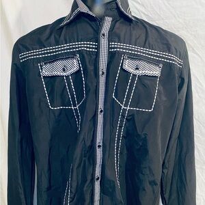 Patron Cito Shirt Black & White Pearl Snap Red Label Western Shirt Men's XL